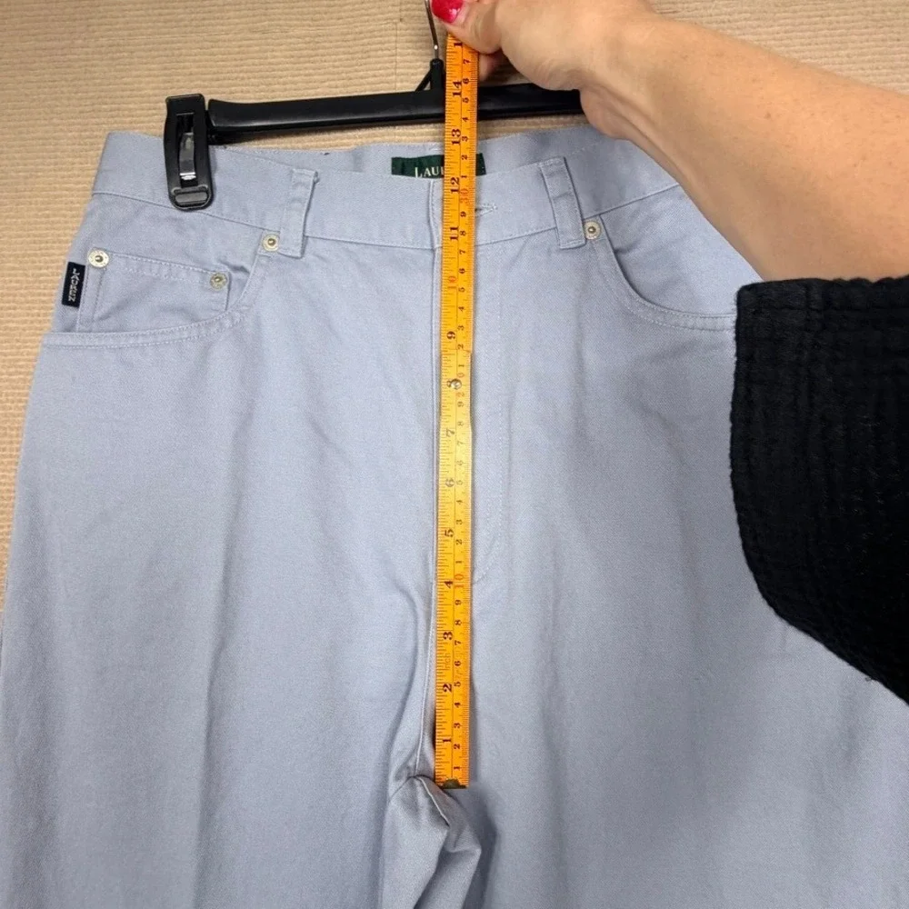 Lauren Ralph Lauren Womens High Rise Straight Leg Pants Blue Size 8